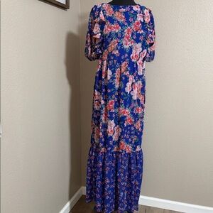 Floral Blue Maxi Dress